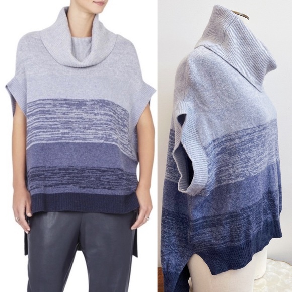 BCBGMaxAzria Sweaters - BCBG Blue Cowl Neck Cashmere Blend Sweater M/L
